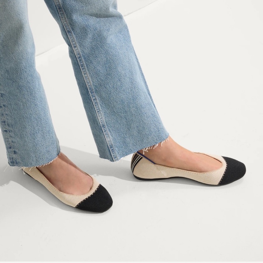 Rothy's The Square Tuxedo Ballet Flats Size 6